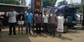 Welcome Mr. Camaba  visit our factory for small water drilling machine